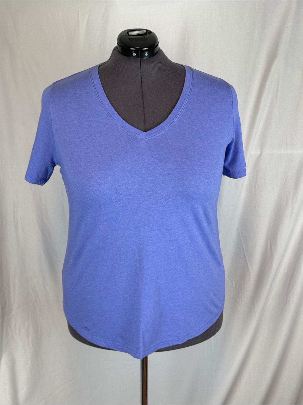 Women's Terra & Sky Plus Size 1X Short Sleeved V-Neck Tee Shirt Light Purple